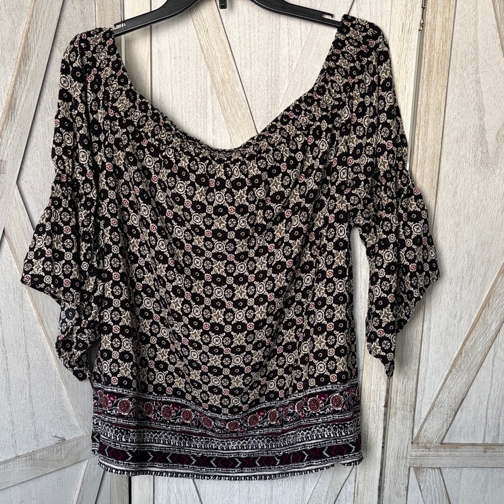 Boho off shoulder top with cute bell sleeves